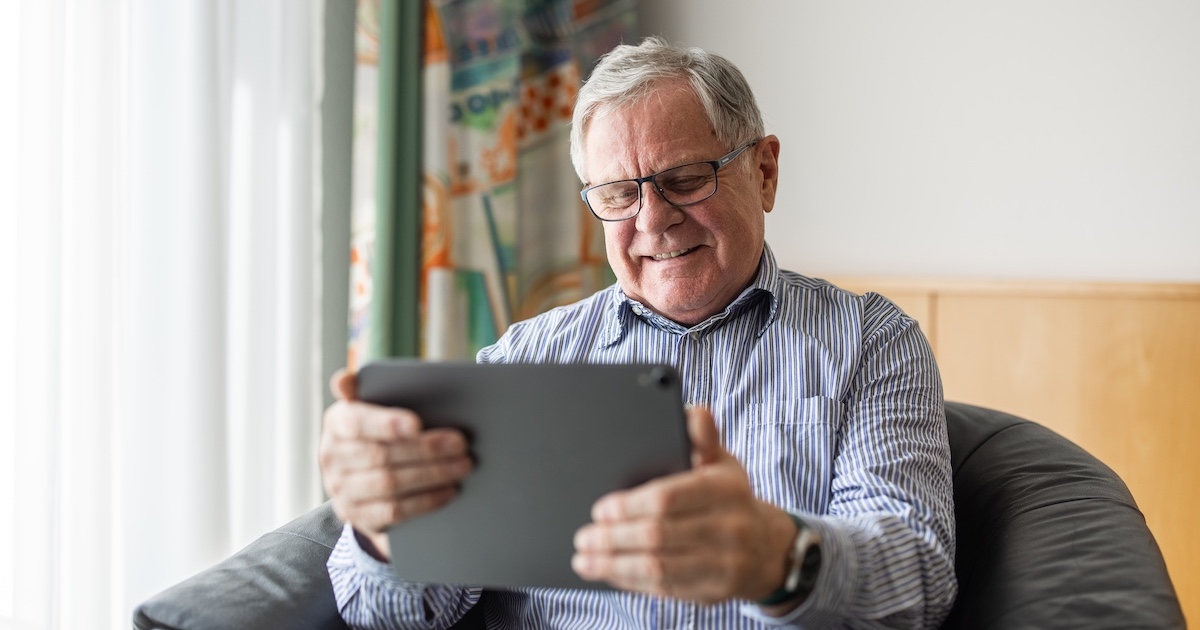 
  Man using a tablet PC
