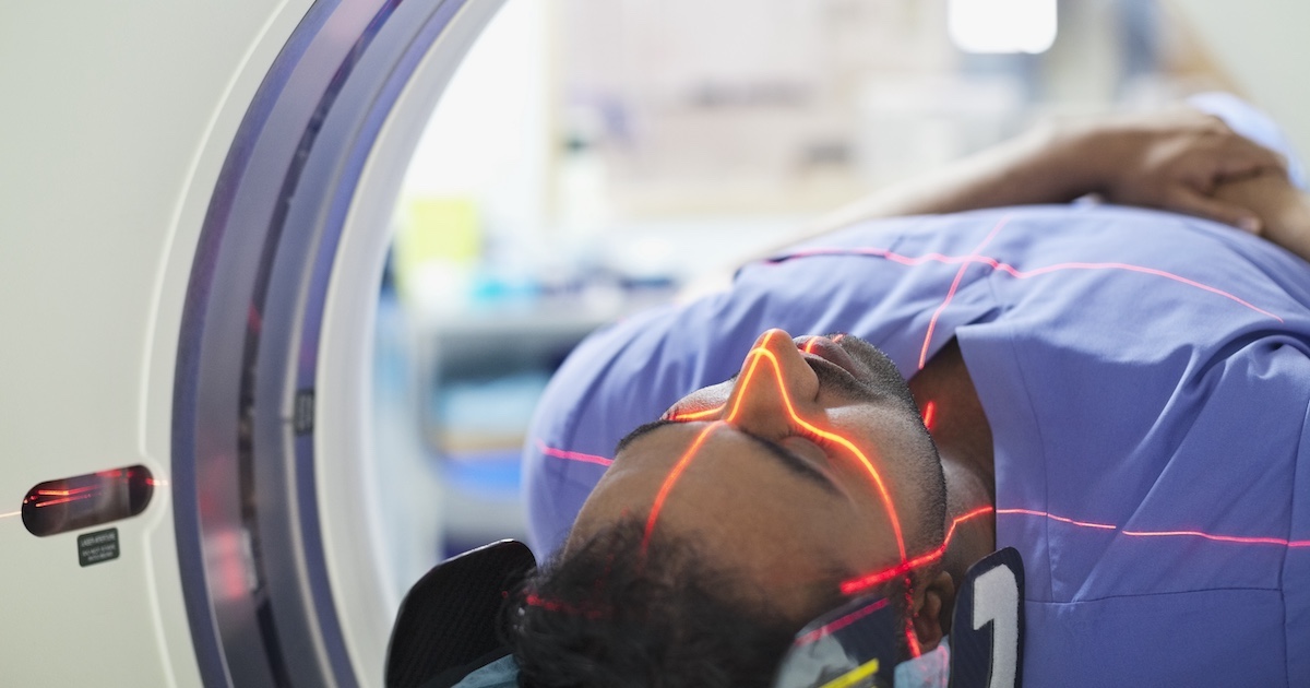
  Person undergoing an MRI

