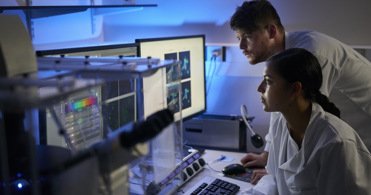 
  Healthcare professionals reviewing imaging on a PC
