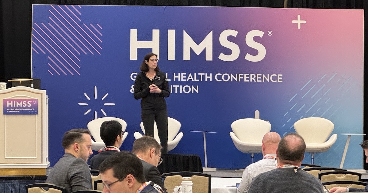 
  Roberta Schwartz, executive vice president at Houston Methodist Hospital speaking at HIMSS25
