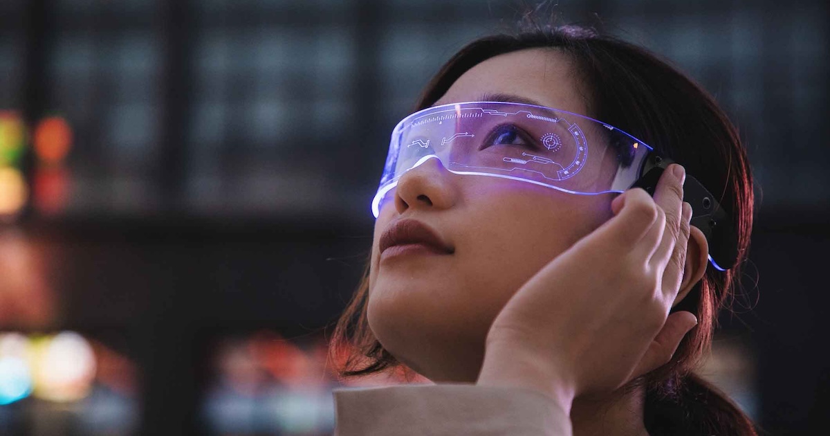 
  Person wearing smart glasses
