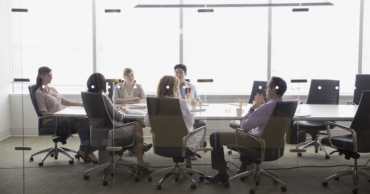 
  Executives meeting in a conference room
