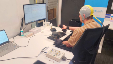 A post-stroke patient receiving brain-computer interface-based rehabilitation therapy
