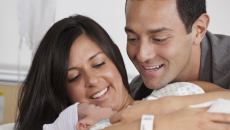 Couple with infant