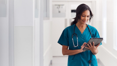Nurse on a tablet