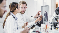 Technicians working in a lab