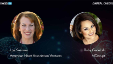 Lisa Suennen, American Heart Association Ventures, and Ruby Gadelrab, MDisrupt_Brain and heart graphic Photo by bymuratdeniz/iStock/Getty Images Plus