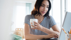 Person sitting at a computer