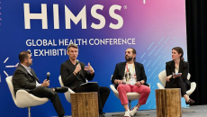 From left: Vikram Mohan, global head of digital health solutions at Roche; Dr. Rowland Illing, global chief medical officer and director of healthcare at Amazon Web Services; Dr. Hosam Mattar, co-founder and chief health officer at Kera Health Platform; and Juli Hysenbelli, global lead of connected care at AWS Healthcare and Lifesciences