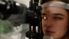 A person taking an eye examination