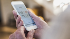 Person looking at smartphone health information