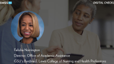 Felisha Norrington at GSU's College of Nursing and Health Professions_ Photo: Nurse giving a medical checkup with iPad by FatCamera/Getty Images Felisha Norrington at GSU's College of Nursing and Health Professions_ Photo: Nurse giving a medical checkup with iPad by FatCamera/Getty Images