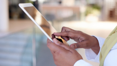 Person on a tablet