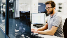 Person working at a desk.