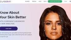 Screenshot of the main page of CureSkin's website