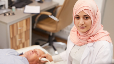 Technician performing ultrasound
