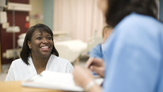 Healthcare professional engaging with patient