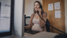 Woman talking on the telephone