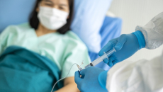 Patient receiving IV medication