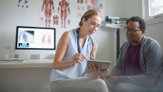 A medical visit with a tablet