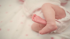 A baby in bed