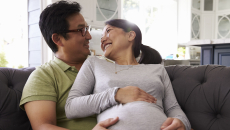 A pregnant woman and her partner