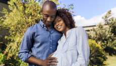 A pregnant person with partner
