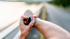 A person's arm with a smartwatch on their wrist