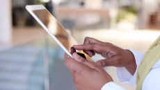 A person using a tablet