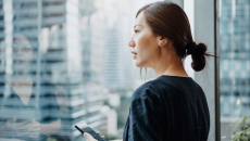 A person using a smartphone.