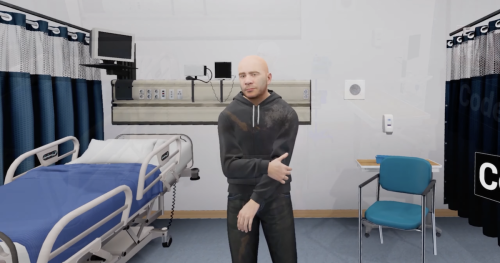 Screenshot of a virtual scenario on the VR training program, I-VADE 