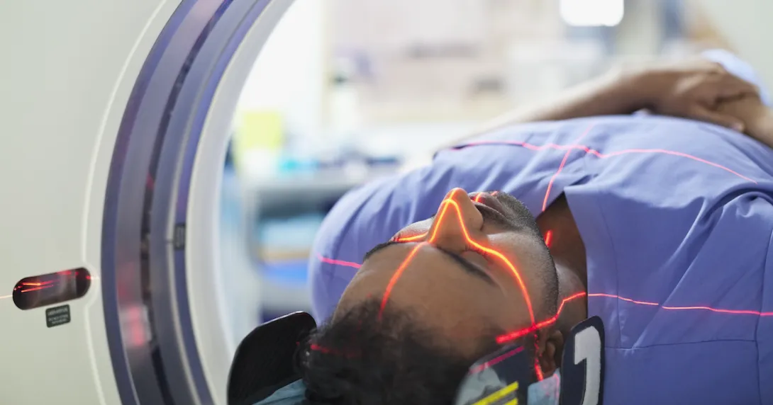 Person undergoing an imaging scan