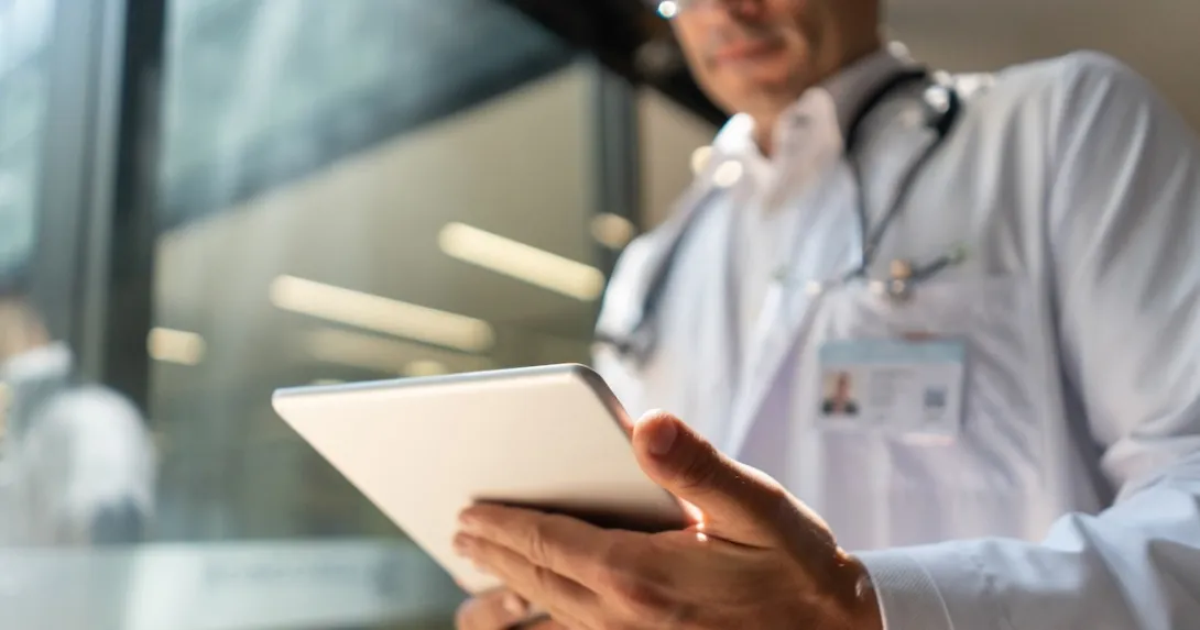 Clinician using a tablet PC
Clinician using a tablet PC