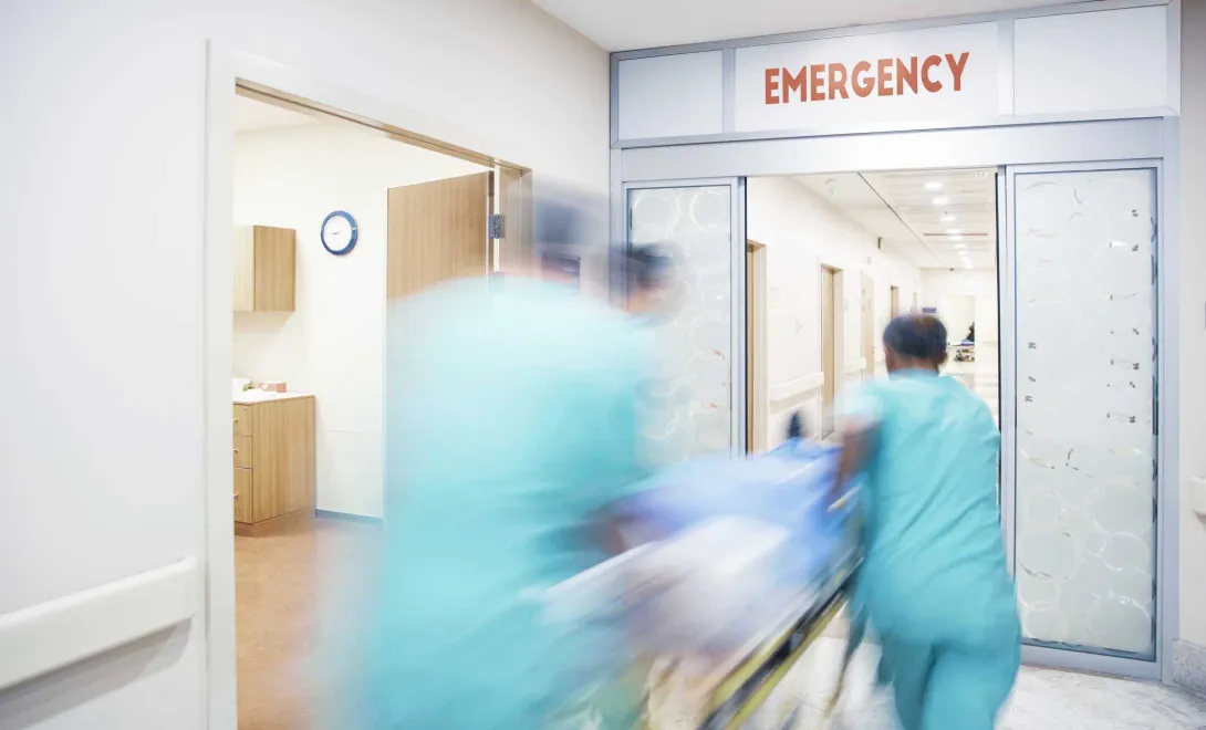 
  Physicians rushing into surgery
