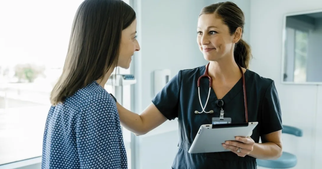 Patient consulting with healthcare professional
Patient consulting with healthcare professional