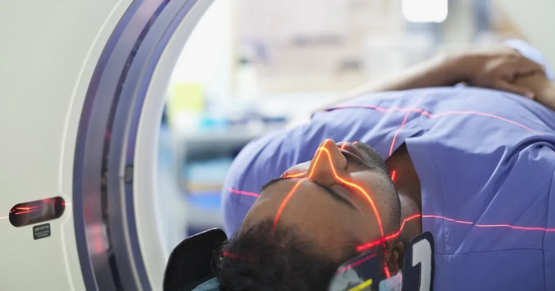 Person undergoing an MRI
Person undergoing an MRI
