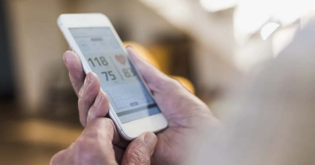 Photo of a smart phone showing blood pressure reading
Photo of a smart phone showing blood pressure reading