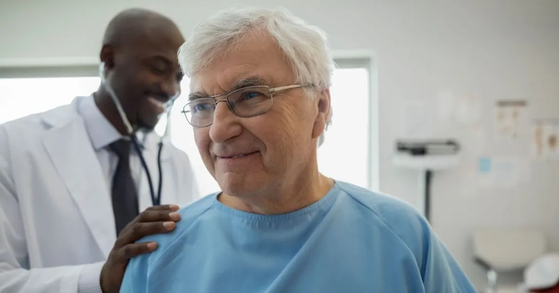 Patient and physician in the clinical setting