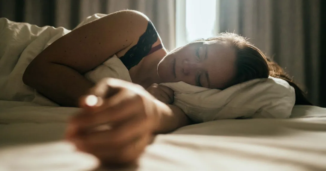 Someone sleeping in bed