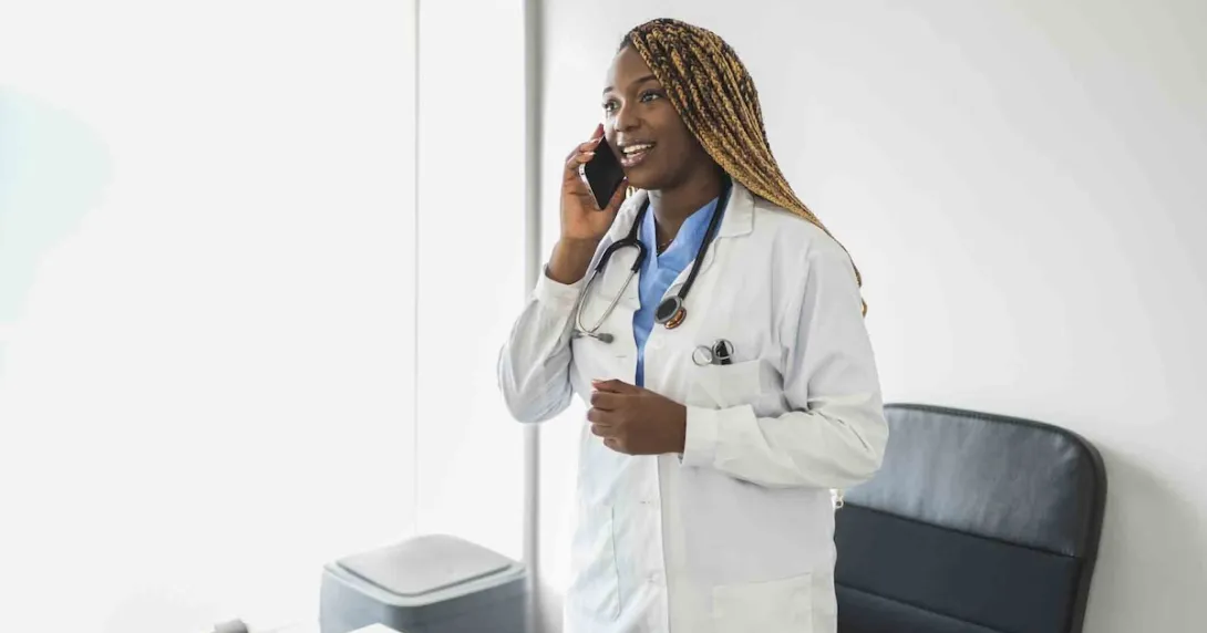 Doctor on the phone