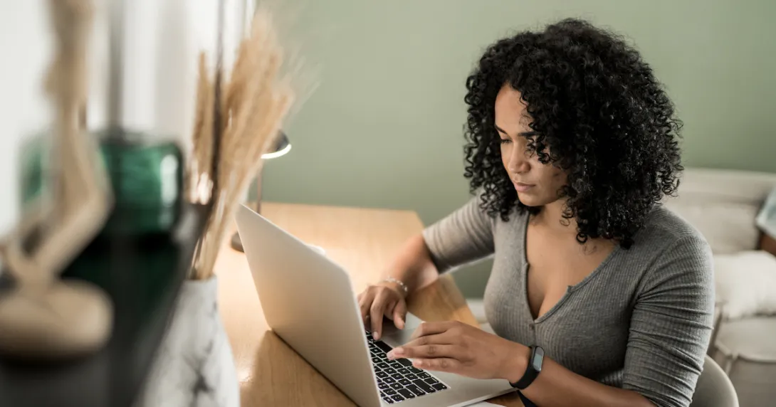 Person sitting at a computer