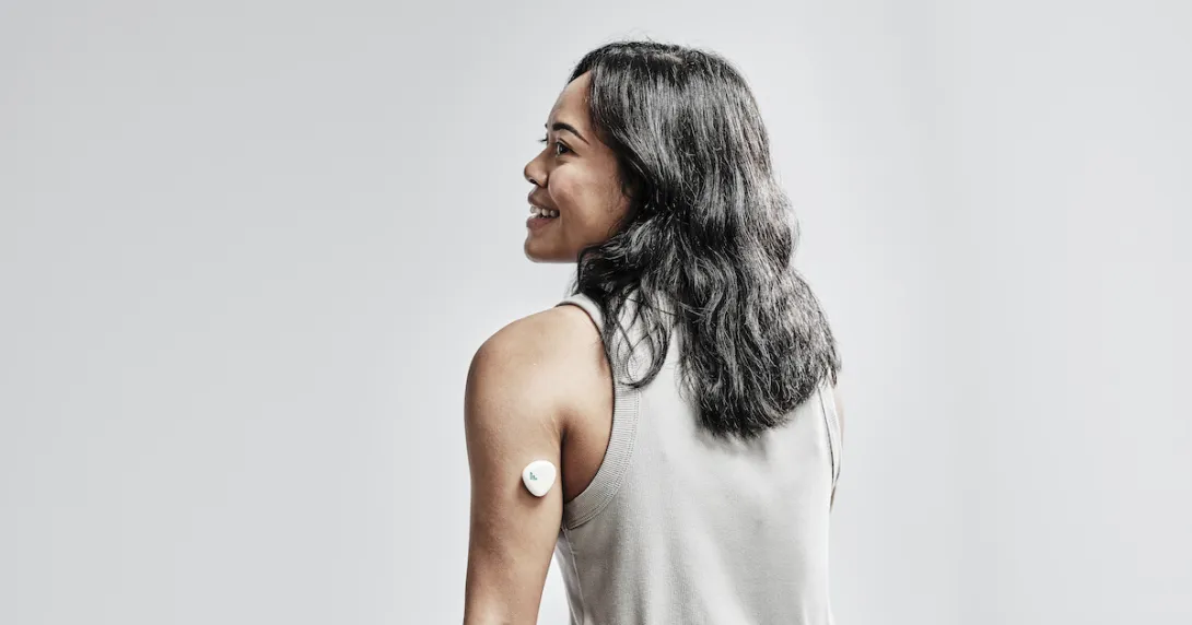 A wearable patch for continuous molecular monitoring attached to a person's arm