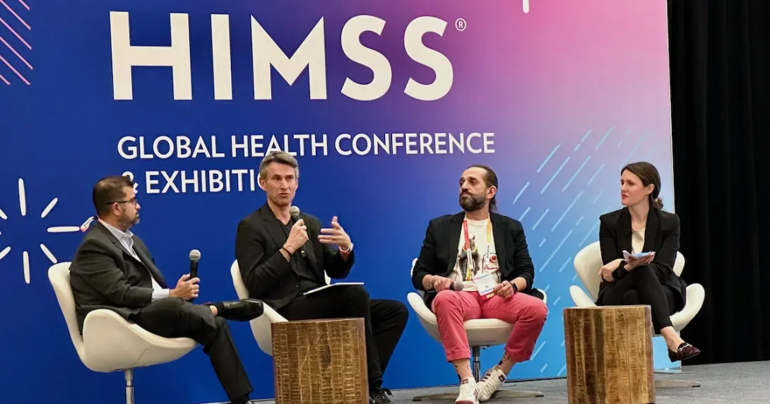 From left: Vikram Mohan, global head of digital health solutions at Roche; Dr. Rowland Illing, global chief medical officer and director of healthcare at Amazon Web Services; Dr. Hosam Mattar, co-founder and chief health officer at Kera Health Platform; and Juli Hysenbelli, global lead of connected care at AWS Healthcare and Lifesciences
