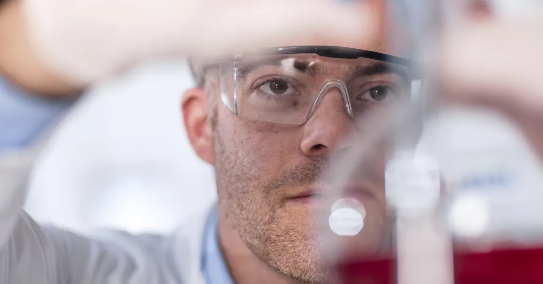 Researcher working in a lab