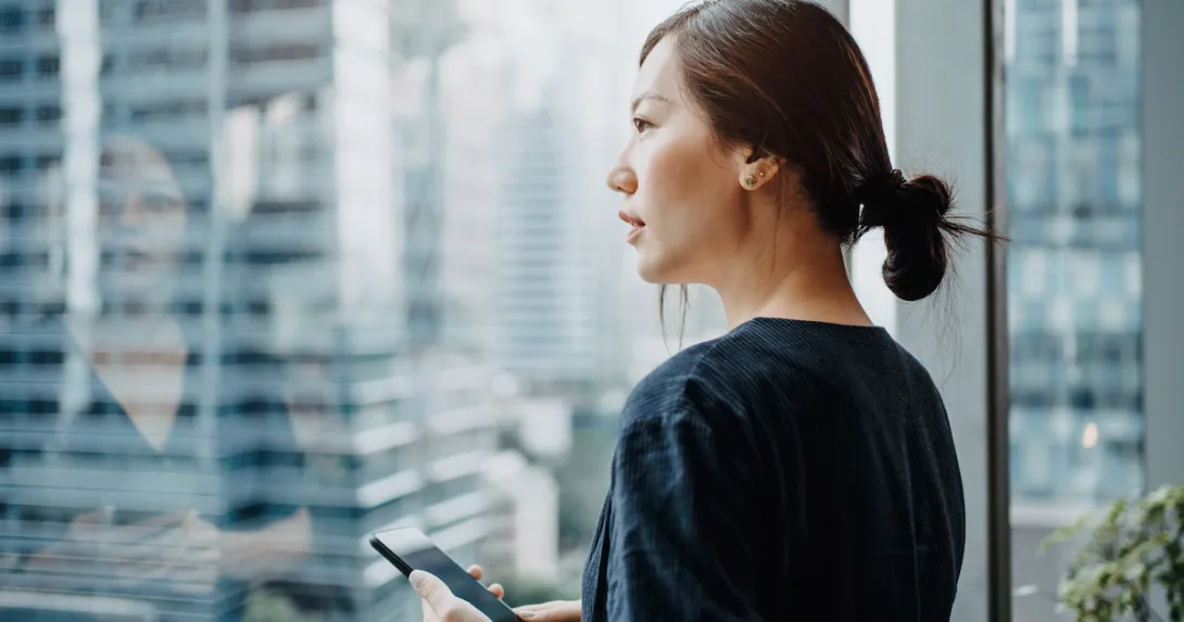 person on phone
