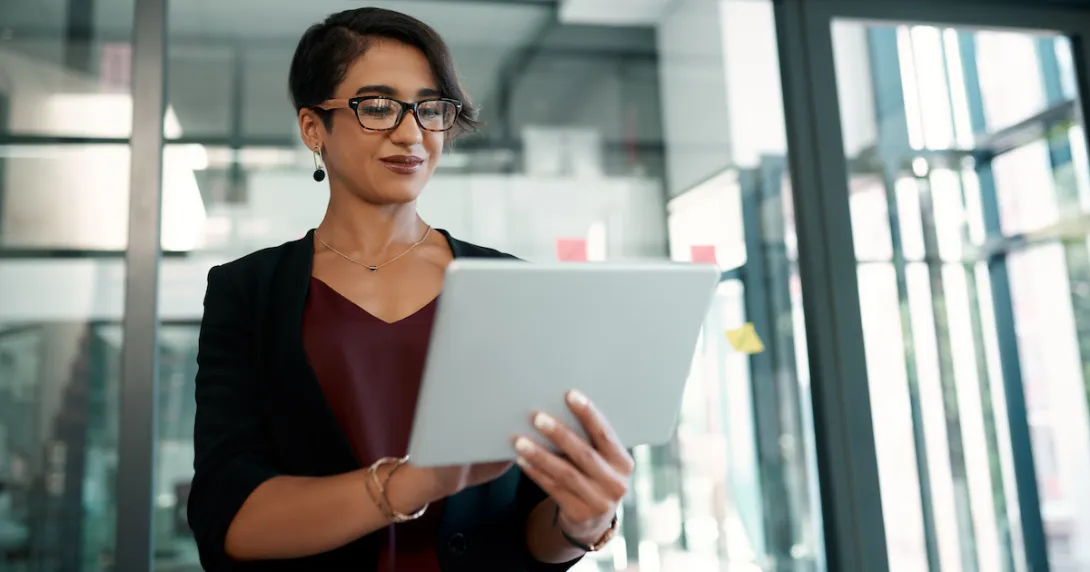 Person on a tablet