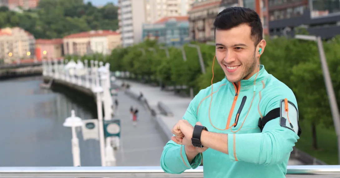Person looking at a wearable