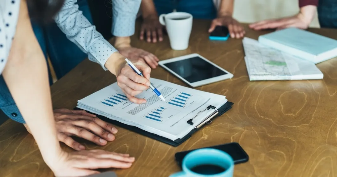 Executives reviewing data