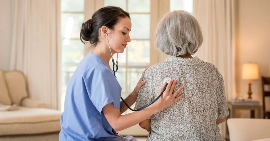 Healthcare professional examining patient