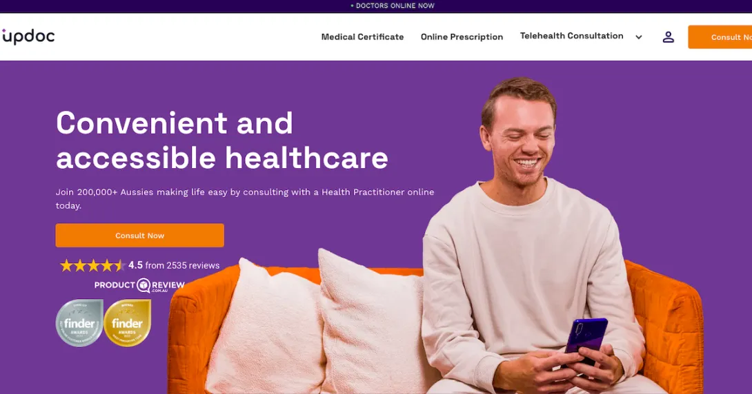 Home webpage of Updoc